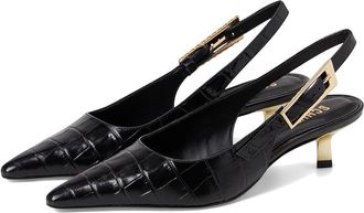 Schutz Ciara Pump Mid High Womens Heels Black : 5.5 M, Leather