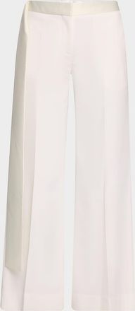 Victoria Beckham Gigi Wool-Blend Satin-Trim Trousers