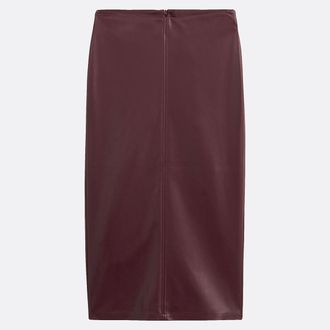 La Redoute Collections Halflange kokerrok van imitatieleer