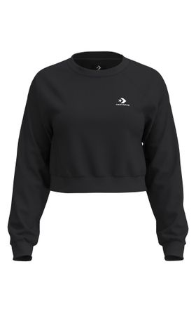 Converse Sweatshirt CONVERSE STAR CHEVRON CROPPED CREW, Damen, Gr. XXL, converse schwarz, Obermaterial: 80% Baumwolle, 20% Polyester, Sweatshirts Sweatshirt