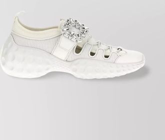 Roger Vivier panelled crystal embellished low top sneakers
