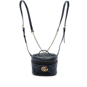 Gucci Pre-owned Gucci Mini GG Marmont Matelasse Calfskin Round Backpack Unisex NYW89OK9TEGSXGAC