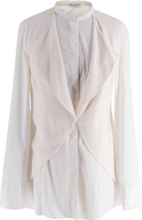 Brunello Cucinelli Double Layered Beige Shirt Size L
