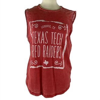 Pressbox Womens Texas Tech University Ruffy Tank In Red