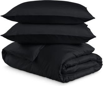 Bare Home Cooling Rayon Duvet Cover Set in Black at Nordstrom, Size Twin/twin X-Long