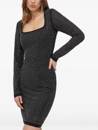 Guess Co studded square neck dress - women - Fabric - S - Black