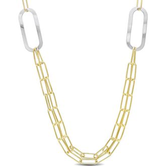 Delmar Two-Tone Paperclip Chain Necklace in Gold at Nordstrom Rack