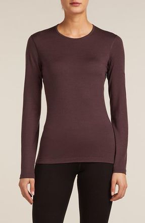 Icebreaker Oasis Long Sleeve Merino Wool Base Layer Tee in Java at Nordstrom, Size Medium