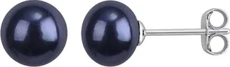 Rina Limor Silver 7-8Mm Pearl Stud Earrings
