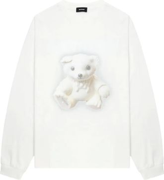 We11done Top met teddybeerprint - Wit