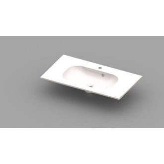 NEMO Spring Ovum meubelwastafel 900 x 500 x 200 mm met overloop wit kunstmarmer