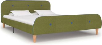 vidaXL Estructura De Cama Sin Colch&oacute;n Tela Verde 140x200 Cm Vidaxl