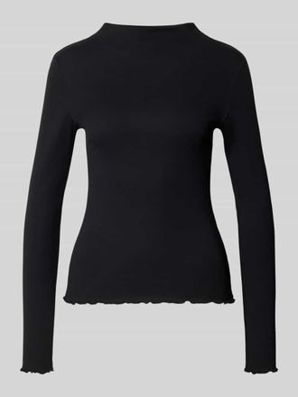 OPUS Slim Fit Langarmshirt aus Modal-Baumwoll-Mix Modell Soninchen in Black, Gr&ouml;&szlig;e 36