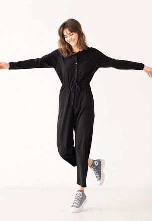 Salua Pima Cotton Lounge Suit In Black