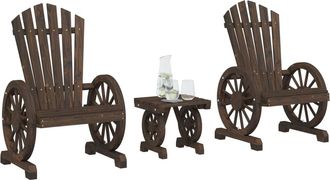 vidaXL Juego De Muebles De Jard&iacute;n 3 Piezas Madera Maciza De Abeto Vidaxl