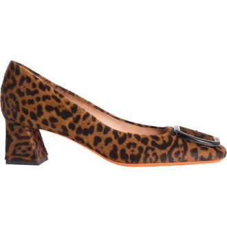 Santoni Womens animal-print cavallino mid-heel pump in Brown at Nordstrom, Size 8.5