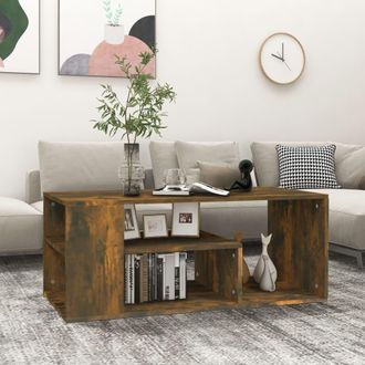vidaXL Mesa De Centro Madera Contrachapada Roble Ahumado 100x50x40 Cm Vidaxl