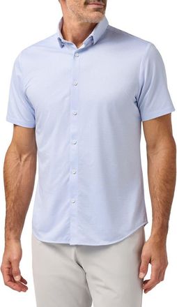 Mizzen+Main Halyard Short Sleeve Performance Button-Up Shirt in Cloud Blue Peter Gingham at Nordstrom, Size Xx-Large