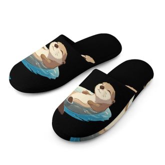 Generic Otter Floating in Water Mens House Slippers Slip Indoor Slipper On Shoes Warm Outdoor