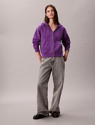 Calvin Klein Sudadera De Felpa De Algod&oacute;n Con Capucha Y Cremallera