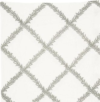 Ballard Designs Lucian Embroidered Trellis Drapery Panel - Spa, 50W x 108L - Ballard Designs