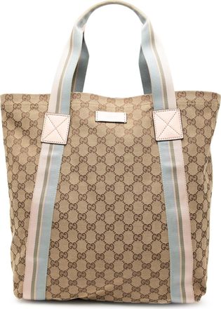 Gucci Pre-owned Womens Gg Canvas Web Tote - Tan Textile - One Size