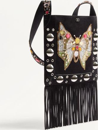 Valentino Garavani Borsa a spalla Valentino Garavani Nellc&ocirc;te ricamata con frange Donna MULTICOLOR UNI