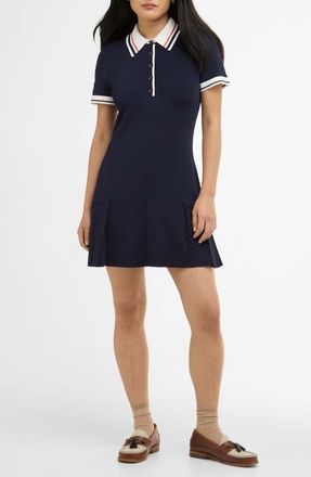 Barbour Hollington Knit Polo Minidress in Navy at Nordstrom, Size 14 Us