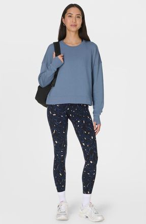Sweaty Betty After Class Crop Sweatshirt in Luxe Blue at Nordstrom, Size X-Large