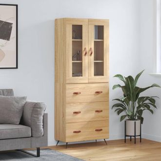Berkfield Home Highboard Sonoma Oak 69.5x34x180 cm Engineered Wood in Brown
