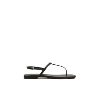 Kazar Schoenen, Dames, Zwart, 36 EU, Leer, Zwarte leren sandalen met vierkante neus