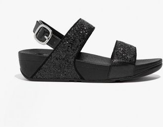FitFlop Fitflop Womens LULU GLITTER Ladies Back-Strap Sandals Black - Size UK 3