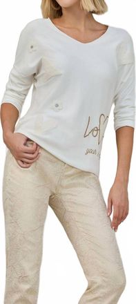 Frank Lyman Design Knit Top Sweater In Off White