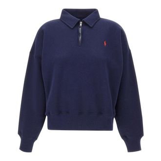 Polo Ralph Lauren Katoenmix Halve Rits Trui - Dames - Sweatshirts - Blauw - XS - Katoen - Hoodies & sweatvesten