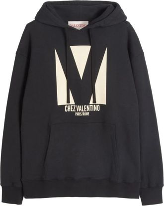 Valentino Garavani Zwarte Hooded Sweatshirt Casual Stijl - Heren - Hoodies - Zwart - XS - Katoen - Hoodies & sweatvesten
