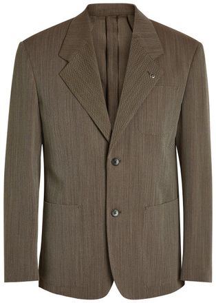 Versace Herringbone Wool Blazer - Brown - 52 (IT52 / XL)