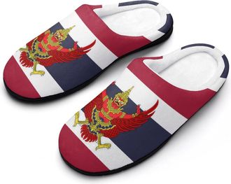 Generic Emblem of Thailand Thai Flag Slippers Men Winter Warm Cotton Anti-Slip Indoor Slip-Ons House Shoes