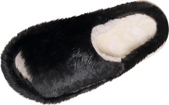 Generic Ladies Slippers Ladies Fashion Winter Insulation Closed Toe Flat Bottom Soft Footwear Solid Color Thick Sole Anti Slip Plush For Couples Cozy Slippers