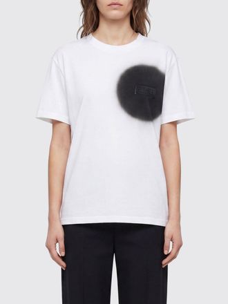 Maison Margiela T-shirt in cotone con stampa astratta e spalle scese