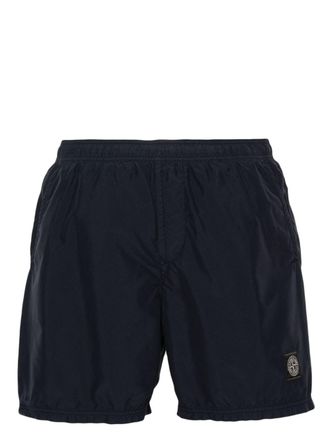 Stone Island Compass-patch swim shorts - Blue