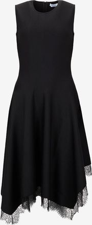 Alexander McQueen Asymmetrisches ärmelloses Strickkleid mit Spitze