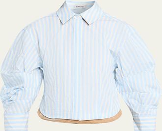 SIMKHAI Boone Stripe Combo Shirt