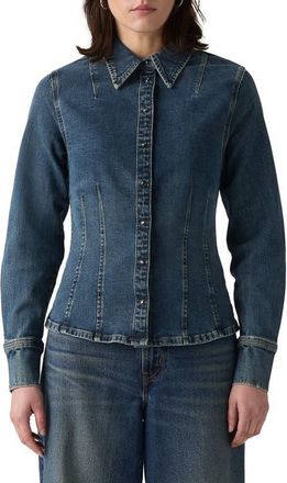 Levi's Shaped Long Sleeve Stretch Denim Shirt in Dolly Pardon Me at Nordstrom, Size X-Small