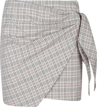 Isabel Marant Minirok met ruitpatroon en strikdetail - Dames - Korte rokken - Veelkleurig - M - Rokken