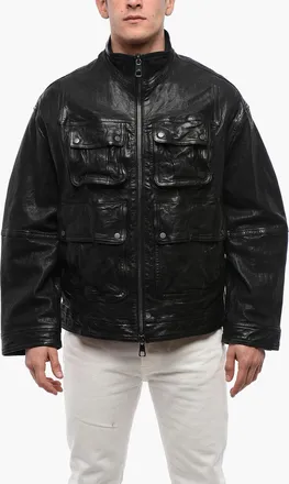 Neil Barrett Leather Multi-pocket Jacket LOOSE WASHED Neil Barrett