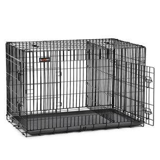 FEANDREA Jaula para perros con 2 puertas 107 x 70 x 77,5 cm de color negro