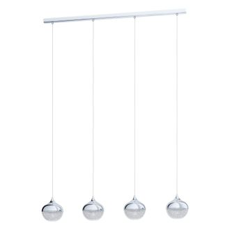 Loops Pendant Light Colour Chrome Shade Granille White Clear Plastic Bulb E14 4x25W