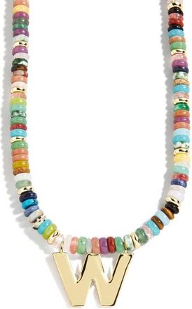 BaubleBar Marcella Initial Necklace in Gold - W at Nordstrom