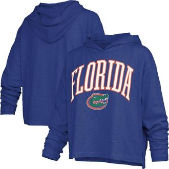 Pressbox Womens Pressbox Royal Florida Gators Nelson Arch Over Logo Long Sleeve Hooded Slub T-Shirt at Nordstrom, Size Small