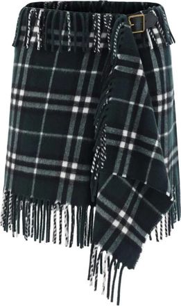 Burberry Rokken, Dames, Groen, M, Wol, Mini wollen rok met ruitpatroon